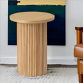 Round Side Table, Small Wood End Table Nightstand by THKSHOUZVintageFurniture