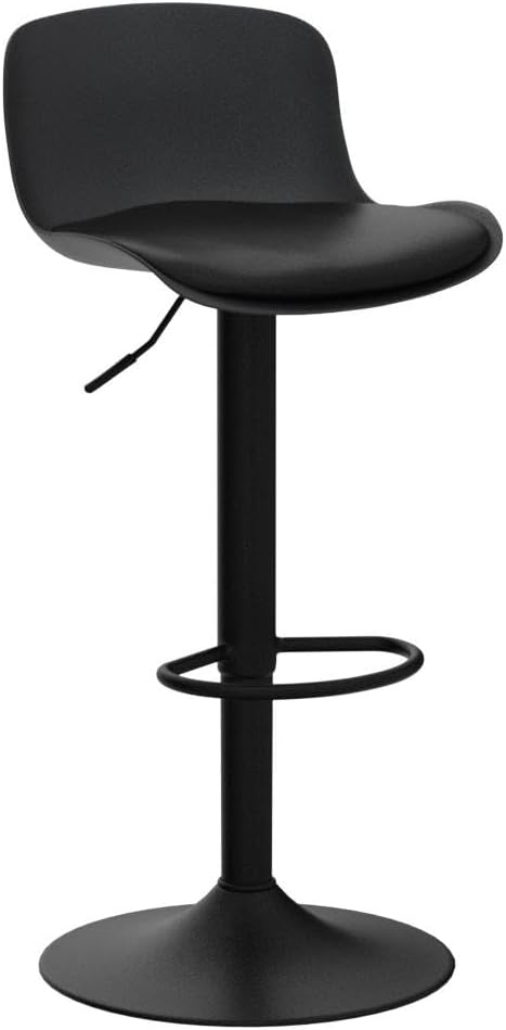 YOUTASTE Black Bar Stools Set of 2 Counter Height Bar Stool Upholstered - Image 5