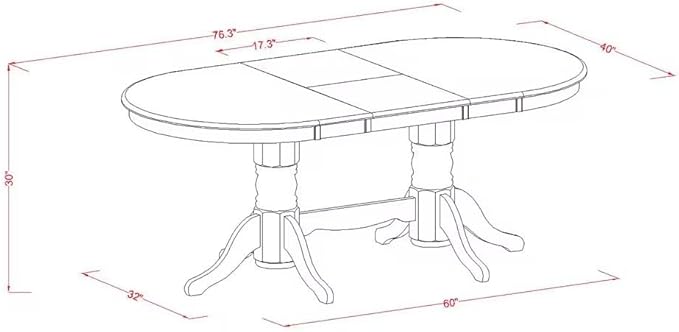 East West Furniture VAAB9-LWH-64 9 Piece Modern Dining Table Set Includes an - Image 3