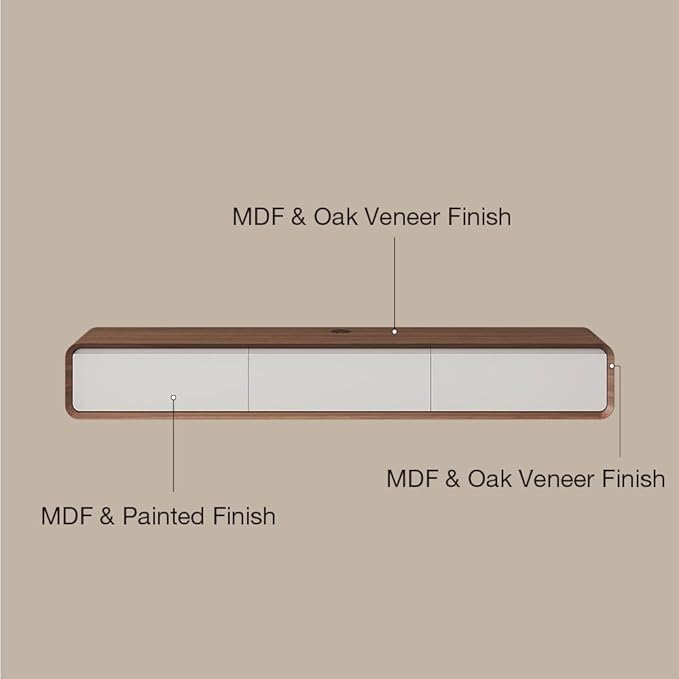 POVISON Fully-Assembled Minimalist Floating TV Stand, Modern Wall-Mounted - Image 4