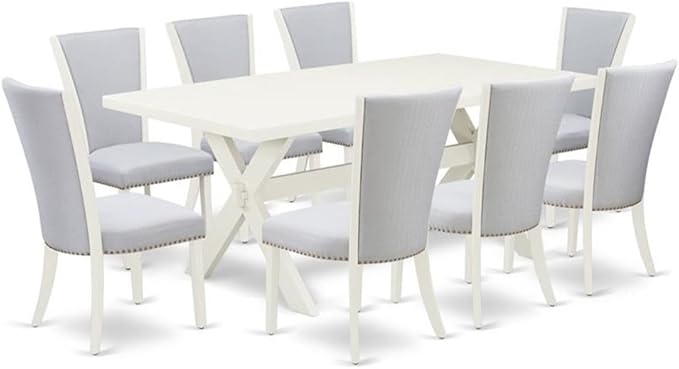 East West Furniture X027VE005-9 9 Piece Dining Room Table Set Includes a by EastWestFurniture