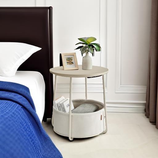 VASAGLE Small Round Side End Table, Modern Nightstand - Image 6