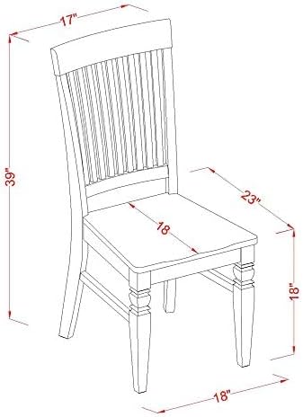 East West Furniture SUWE5-BMK-W 5 Piece Dining Table Set - Image 7
