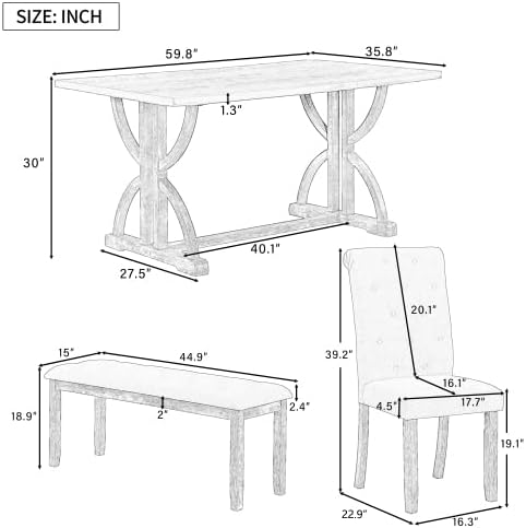 SogesHome 6-Piece Dining Table Set - Image 5