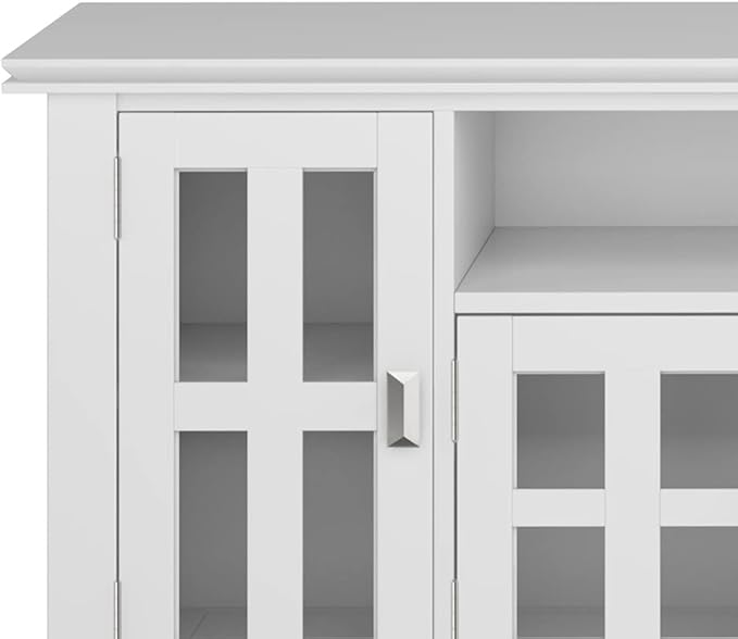 SIMPLIHOME Artisan SOLID WOOD 72 Inch Wide Contemporary TV Media Stand in White - Image 5