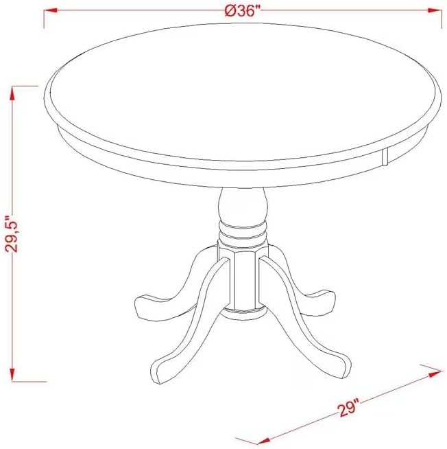 East West Furniture ANAB3-LWH-64 3 Piece Modern Dining Table Set Contains a - Image 10