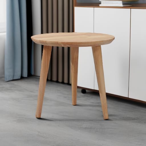 WoodShine Side Table Small Round Solid Wood Sofa End Tables Accent Nesting - Image 2