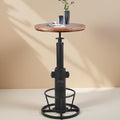 Vintage Bistro Table Height Adjustable 38.6-44.4inch Industrial Bar Table by BOKKOLIK