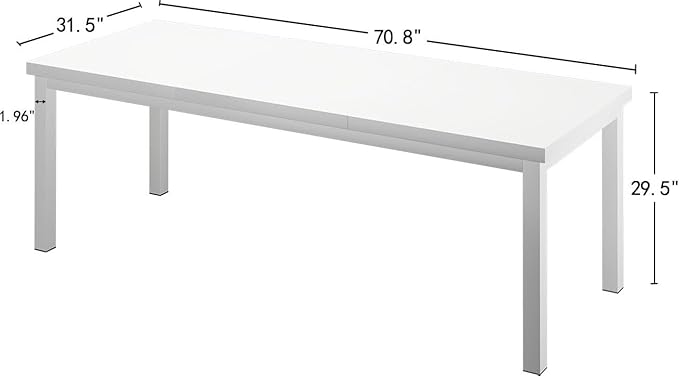 70.8 Inch Large Computer Desk, Long Gaming Table, Modern Two Person Desk Large - Image 2