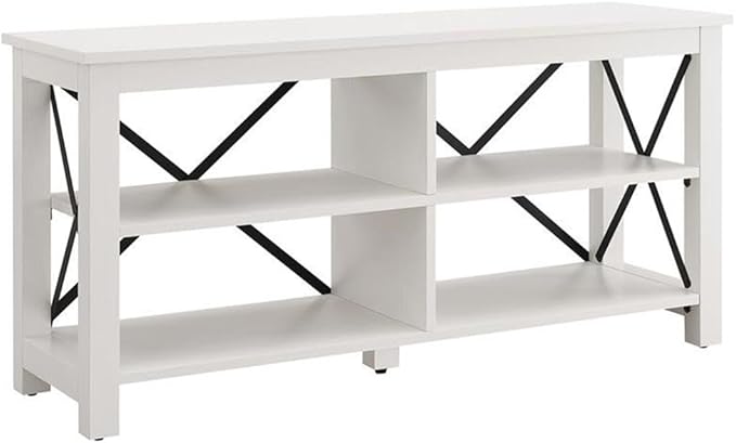 Henn&Hart Rectangular TV Stand for TV's up to 55" in White, TV Stands for the by HennHart