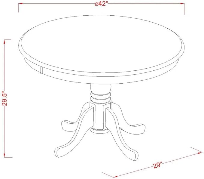 East West Furniture HBGR5-MAH-W 5 Piece Dining Table Set - Image 11