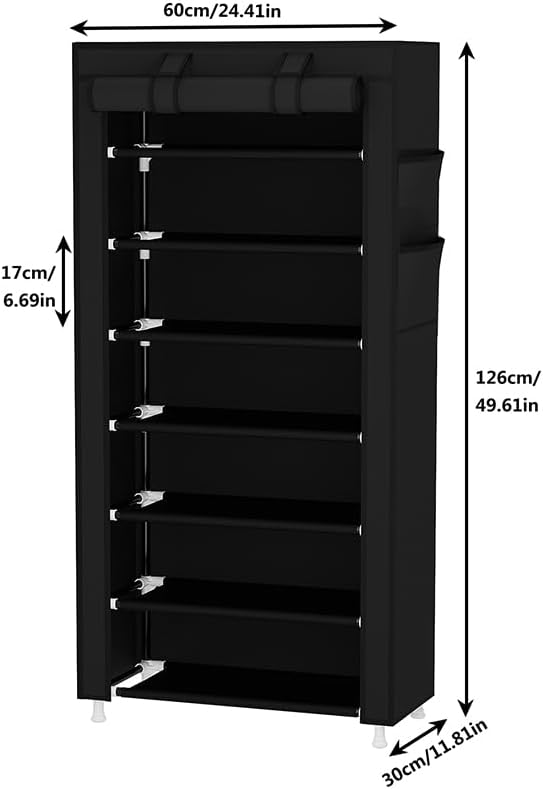 Calmootey 7 Tier Shoe Rack Organizer, Portable Shoe Shelf - Image 3