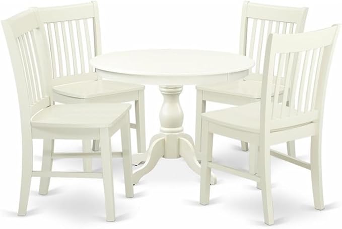 East West Furniture HBNF5-LWH-W 5 Piece Modern Dining Table Set Includes a by EastWestFurniture