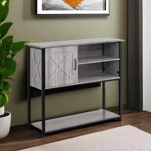 41" Console Table with Storage Cabinet, Sofa Table with Storage Shelves - Image 5
