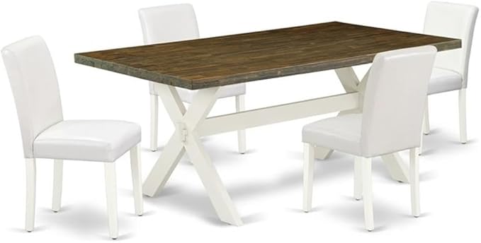 East West Furniture X077AB264-5 5 Piece Modern Dining Table Set Includes a by EastWestFurniture