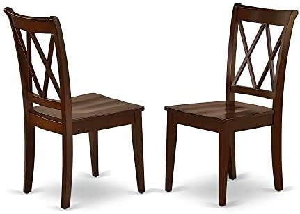East West Furniture PSCL3-MAH-W 3 Piece Dining Room Furniture Set Contains a - Image 6