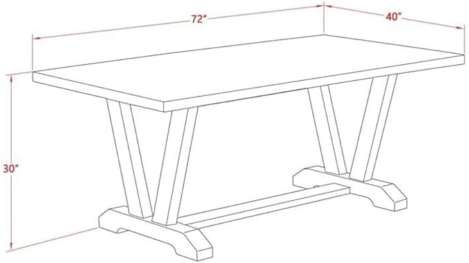 East West Furniture V777VE721-6 6 Piece Dining Table Set Contains a Rectangle - Image 6