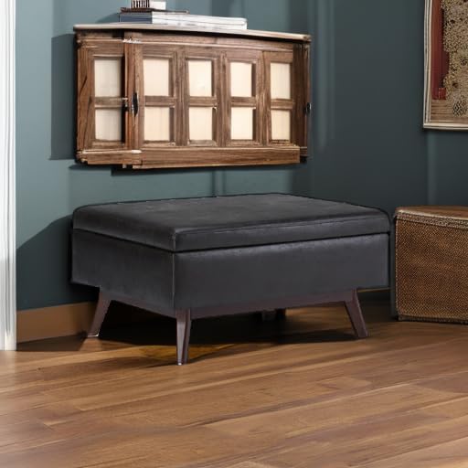 SIMPLIHOME Owen 34 inch Wide Mid Century Modern Rectangle Coffee Table Storage - Image 6