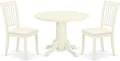East West Furniture SHDA3-WHI-C 3 Piece Dining Room Table Set Contains a Round by EastWestFurniture
