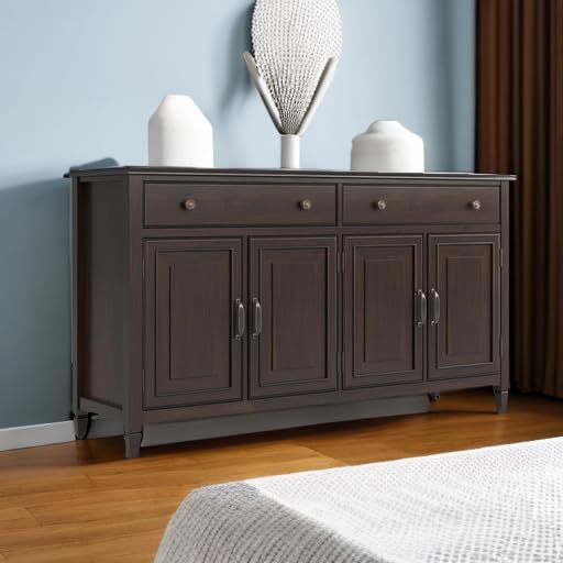 SIMPLIHOME Connaught SOLID WOOD 67 inch Wide Traditional Large Sideboard Buffet - Image 6