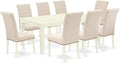 East West Furniture LGBR9-LWH-02 9 Piece Dining Room Set Includes a Rectangle by EastWestFurniture