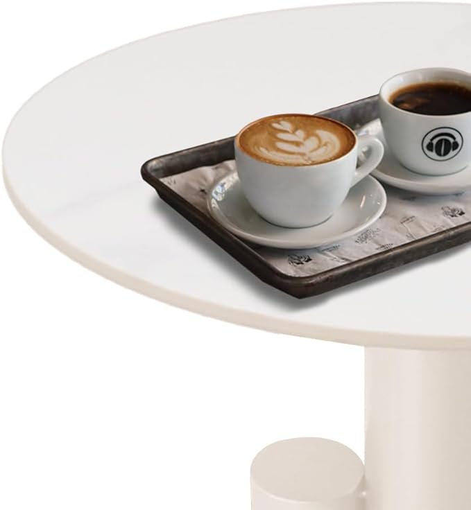 Marble Top Metal White End Table - Image 7