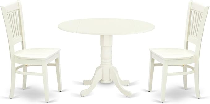East West Furniture DLVA3-LWH-W 3 Piece Modern Dining Table Set Contains a by EastWestFurniture