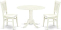 East West Furniture DLVA3-LWH-W 3 Piece Modern Dining Table Set Contains a by EastWestFurniture