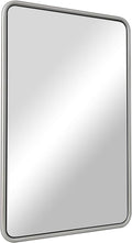 ANDY STAR 24x36 Brushed Nickel Bathroom Mirror, Stainless Steel Metal Frame by ANDYSTAR
