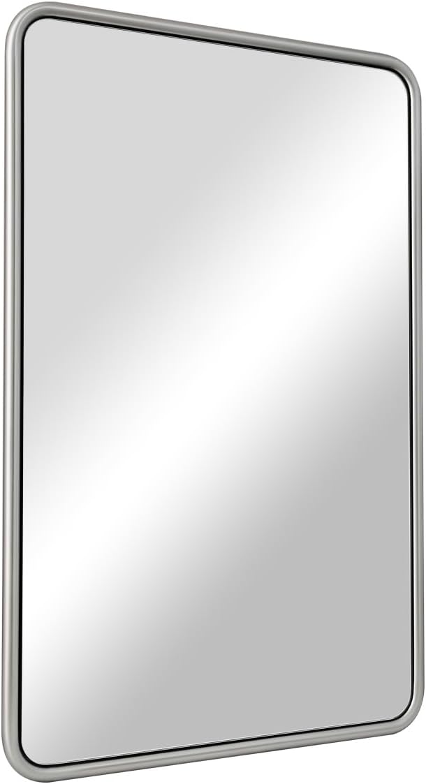 ANDY STAR 24x36 Brushed Nickel Bathroom Mirror, Stainless Steel Metal Frame by ANDYSTAR