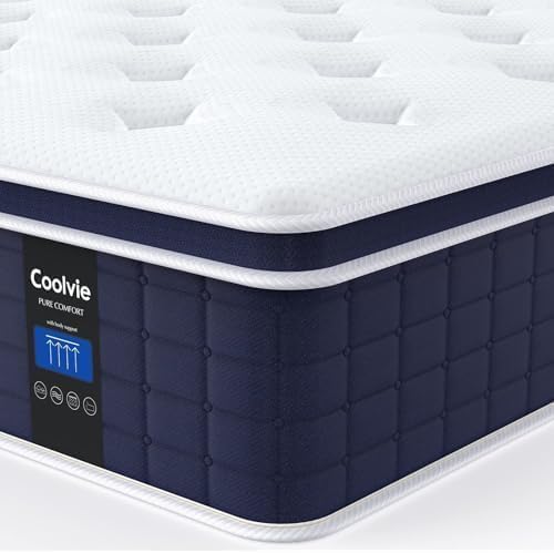Coolvie 12 Inch King Size Mattress, Firm Feel Fiberglass Free Hybrid Mattress by COOLVIE