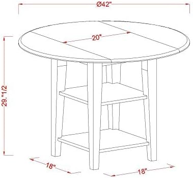 East West Furniture SUAN3-BCH-W 3 Piece Dining Room Table Set Contains a Round - Image 12