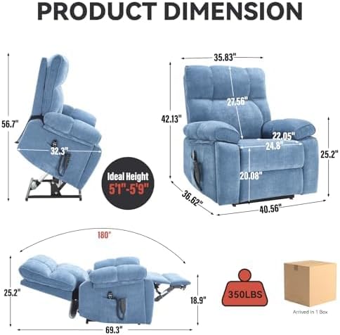 Dual Motor Power Lift Recliner Chair, 8 Positions Vibration Massage Recliner - Image 2