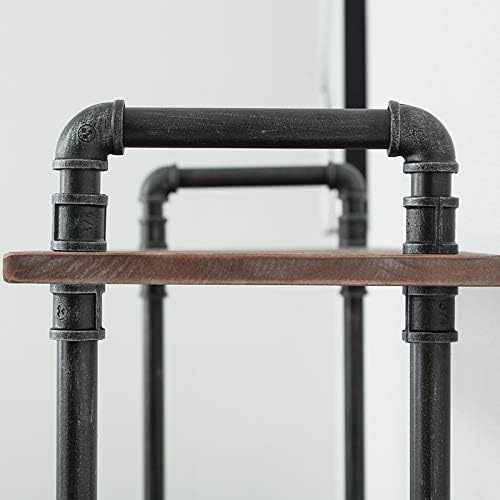 Industrial Bookcase, Solid Pine Open Wood Shelves, Rustic Modern Industrial - Image 7