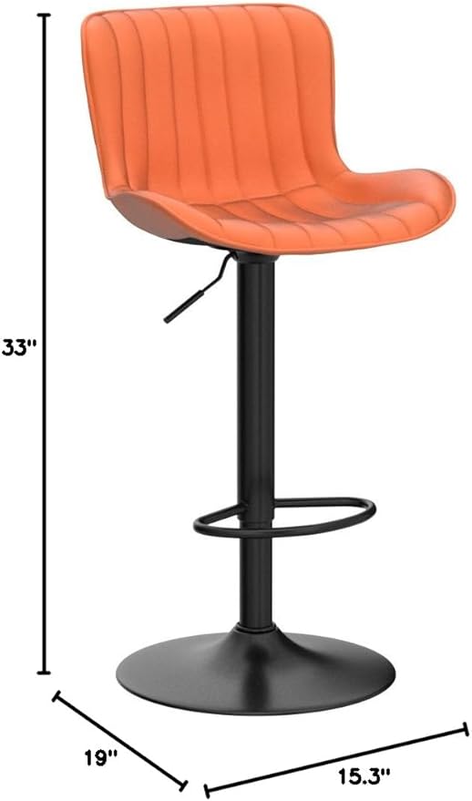 YOUNUOKE Counter Height Bar Stools Kitchen Island Barstools Set of 2 Adjustable - Image 2