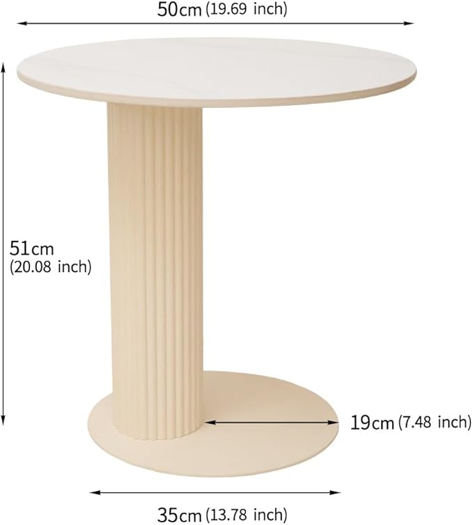 Side Table with Marble Top Metal Roman Colum End Table Modern Sofa Side End - Image 3