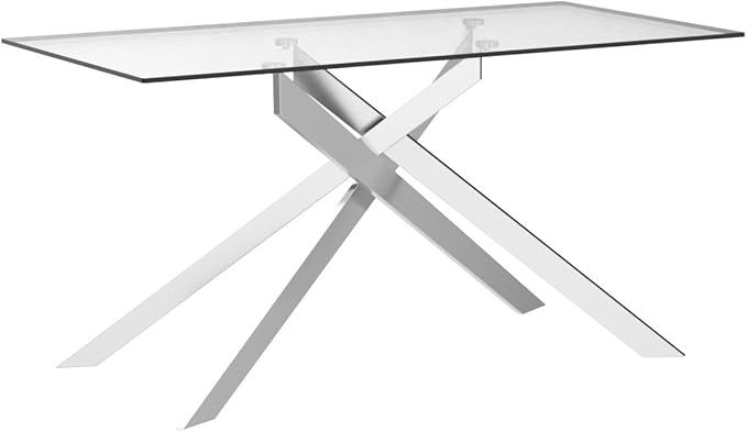 Edwin's Choice 58.5” Rectangle Glass Dining Table, Tempered Glass Tabletop and - Image 5