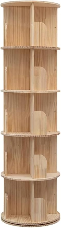 5 Tier Rotating Bookshelf Tower 360 Display Spinning Bookshelf Tower Floor by Unknown