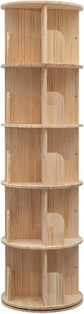 5 Tier Rotating Bookshelf Tower 360 Display Spinning Bookshelf Tower Floor by Unknown