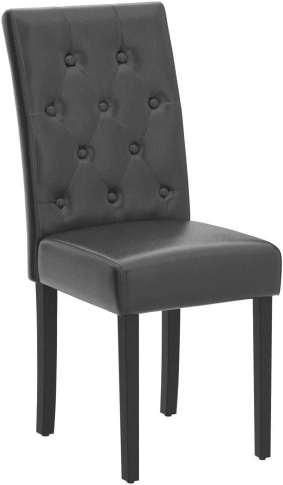Yaheetech Dining Chairs Set of 6 Modern Style Faux Leather Dining Room Chairs - Image 4