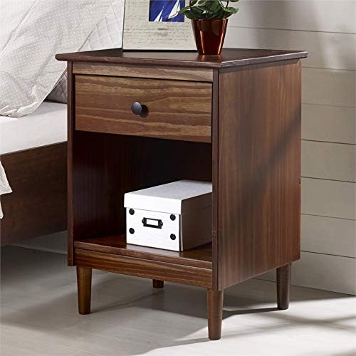 Walker Edison Traditional Wood 1 Drawer Nightstand Side Table Bedroom Storage - Image 8