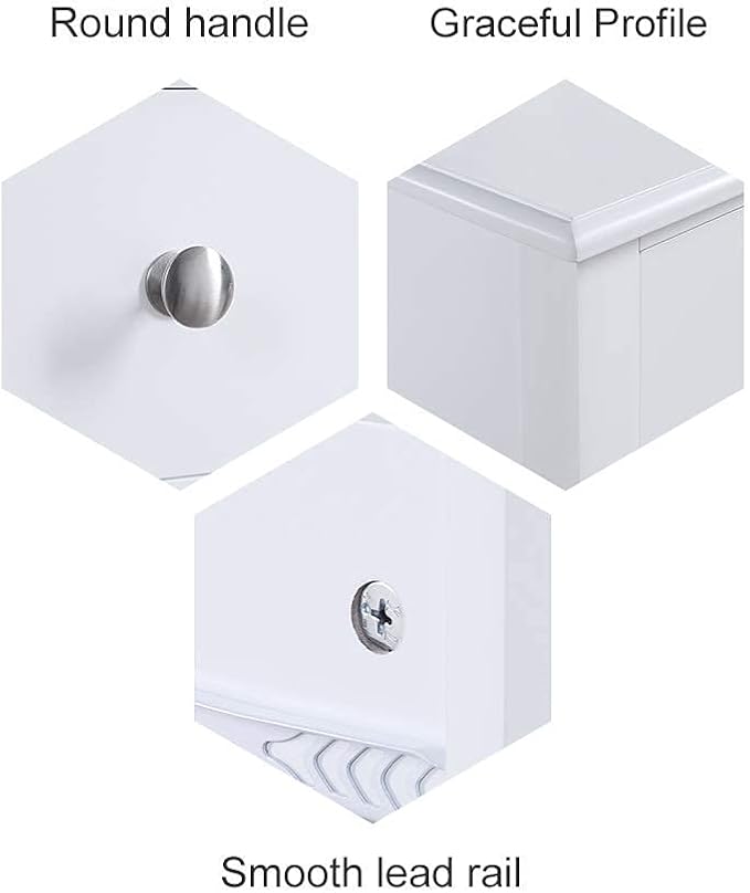 conifferism White Nightstand 2 Drawers and Storage Shelf, Contemporary Modern - Image 8