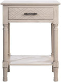 SAFAVIEH Home Collection Peyton Greige 1-Drawer Lower Shelf Accent Table by SAFAVIEH