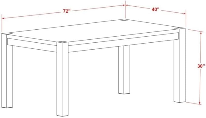 East West Furniture LM7-07-T Lismore Modern Dining Table - Image 3