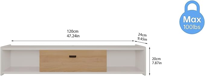 47'' Floating TV Stand, Wall Mounted TV Console, Floating TV Cabinet, Under TV - Image 6