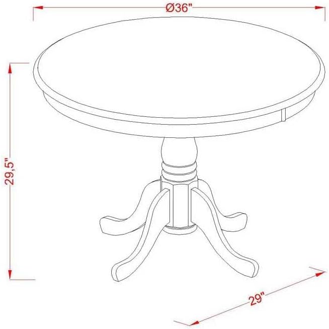 East West Furniture AMDA3-BCH-C 3 Piece Kitchen Table Set - Image 3