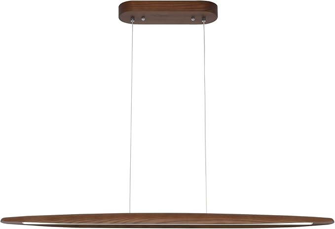 39" Wood Linear Pendant Light LED Dimmable Hanging Light Dinning Room Light by Yisdesign