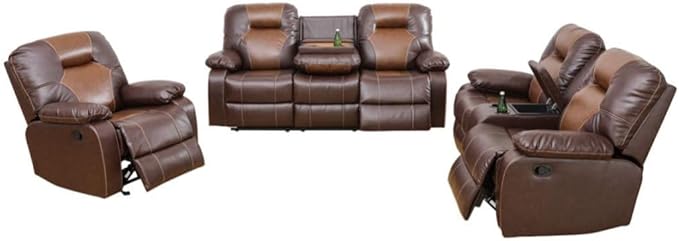 Manual Breathing Leather Recliner Sofa, Leather Recliner Couch, Comfortable by Unknown