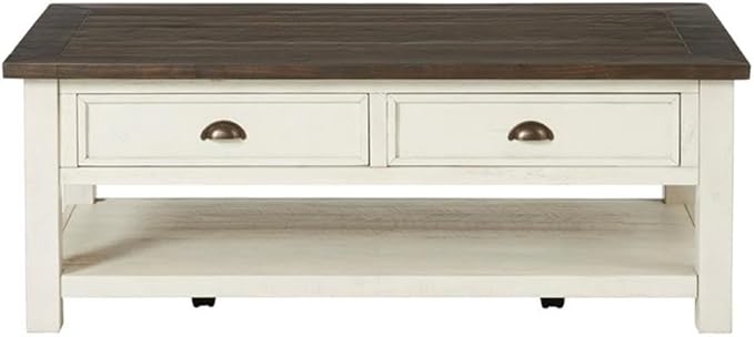 Martin Svensson Home Solid Wood Coffee Table, Cream White - Image 8