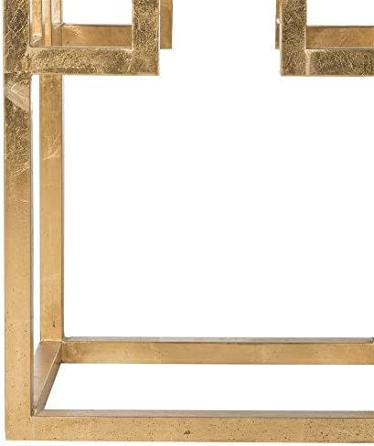SAFAVIEH Home Collection Byram Greek Key Gold Glass Top End Table - Image 5